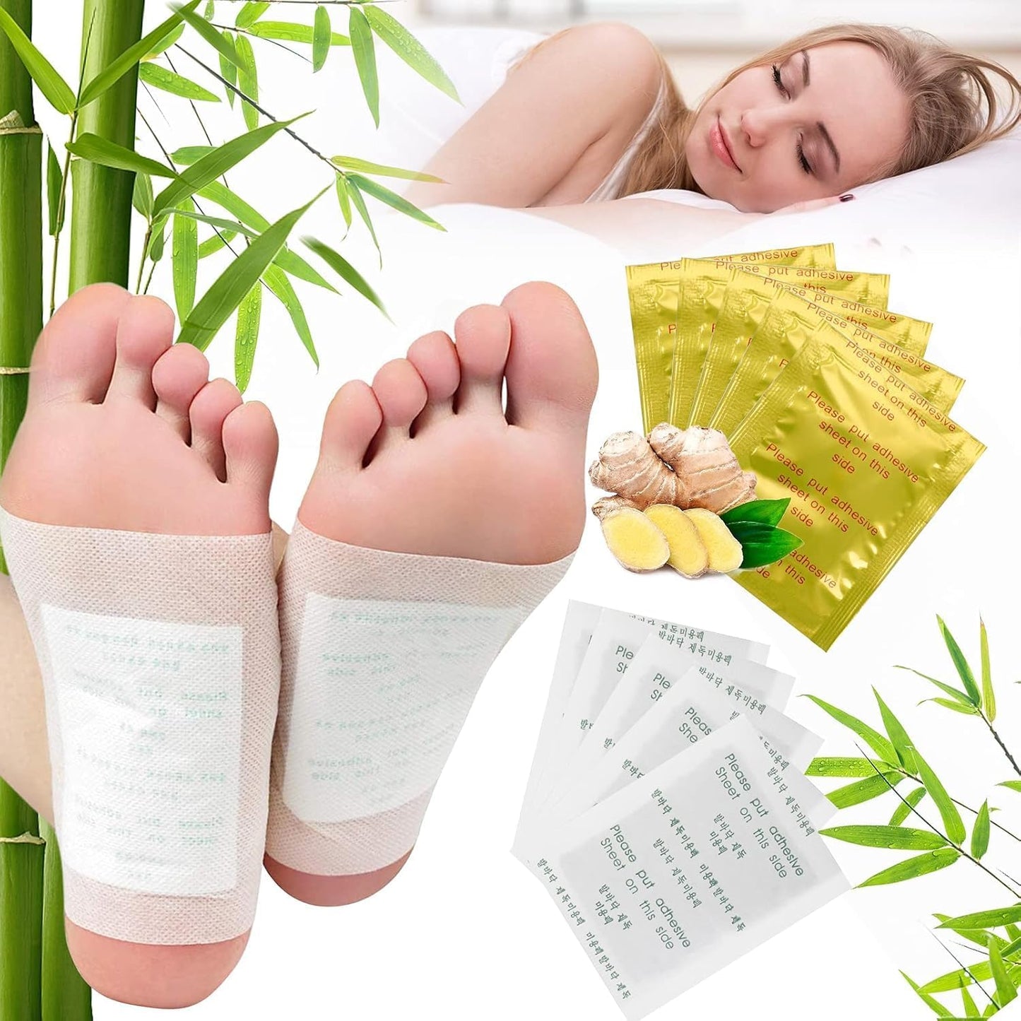 30 Pieces Detox Foot Plasters, Natural Active Ingredients Detox