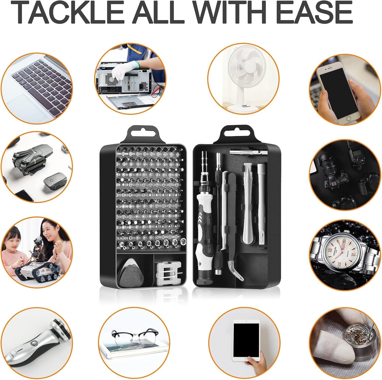 Precision Screwdriver Set, 115 in 1 Set, Professional Repair Tool Kit with Magnetic Driver