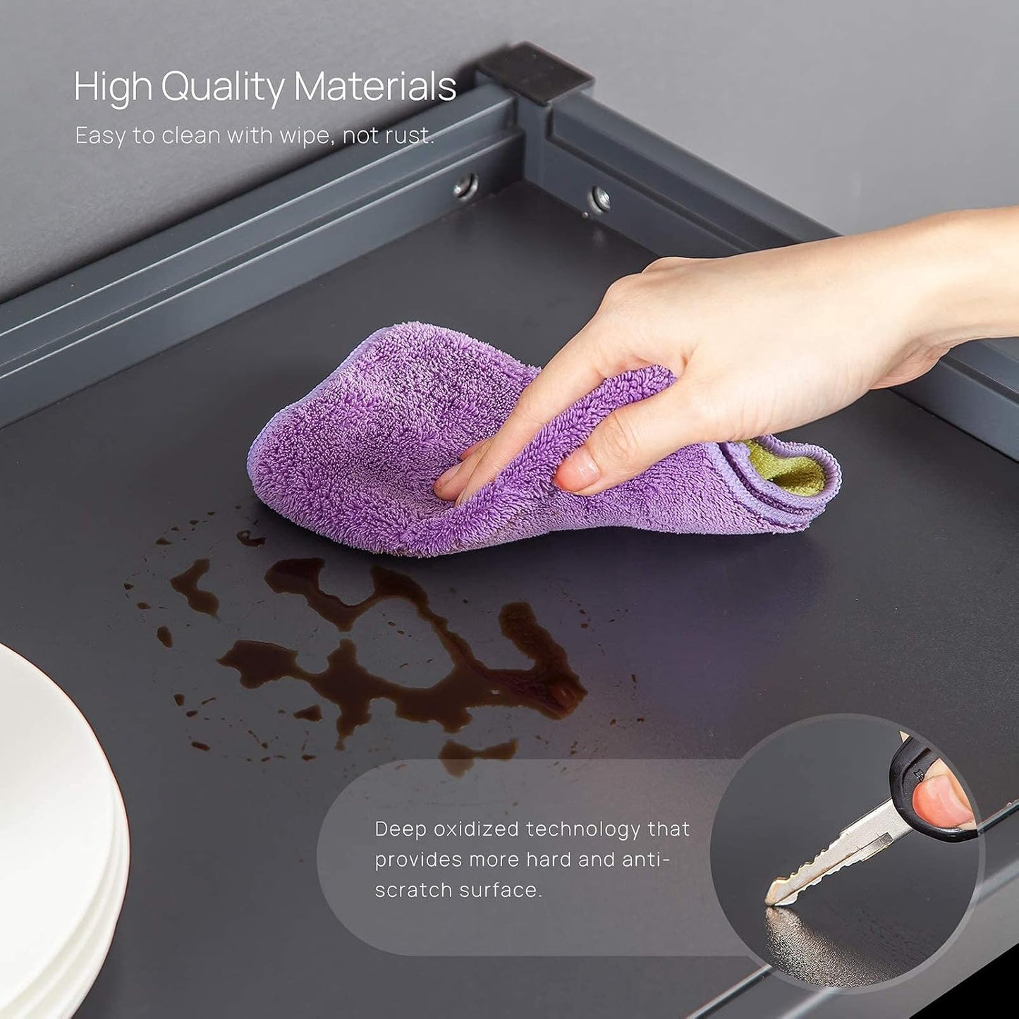 Microwave Shelf Height Adjustable Kitchen Rack with Knife