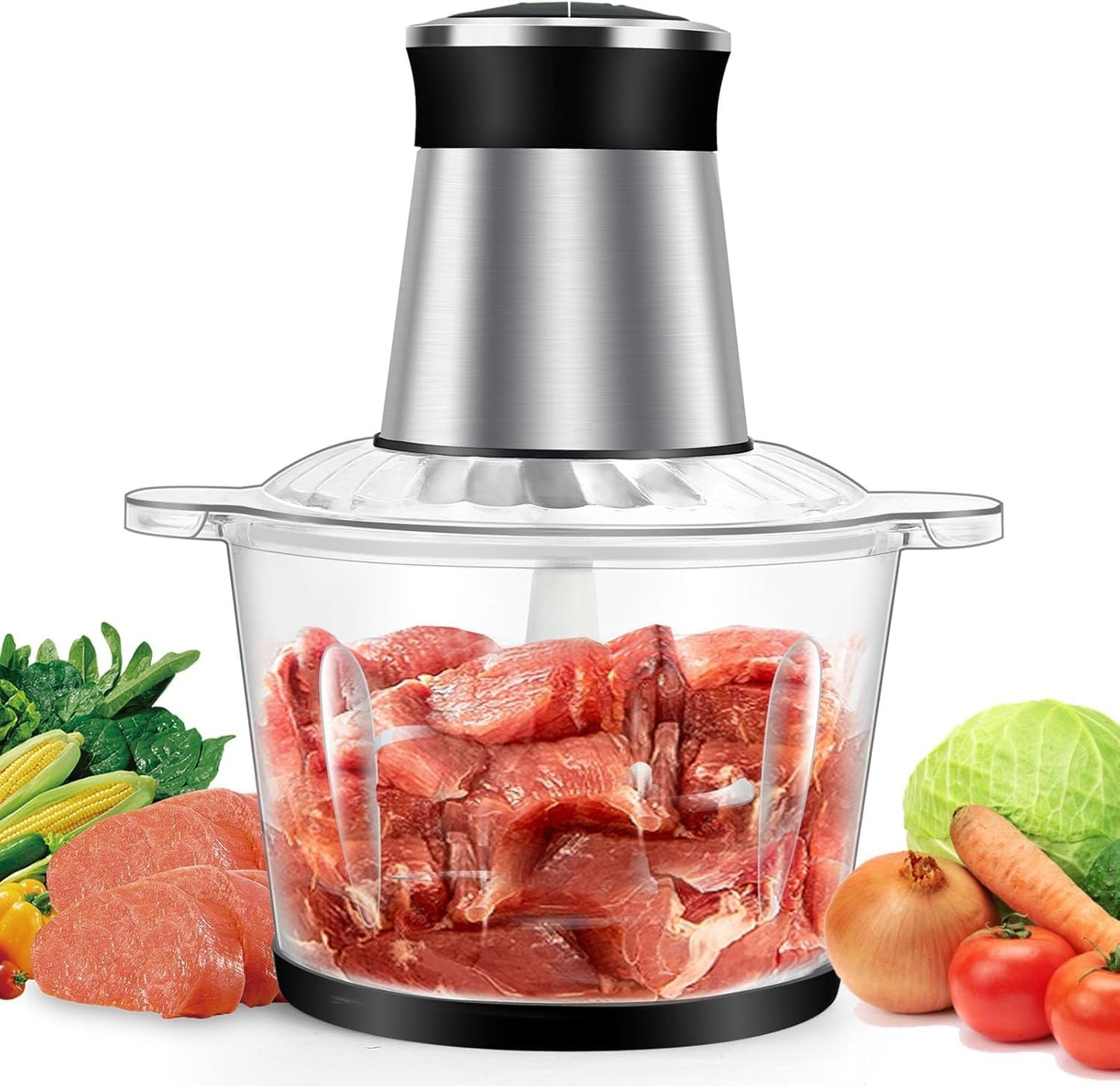 Multi Chopper & Mincer,500W Food Grinder Chopper,2 Speed,6 Detachable