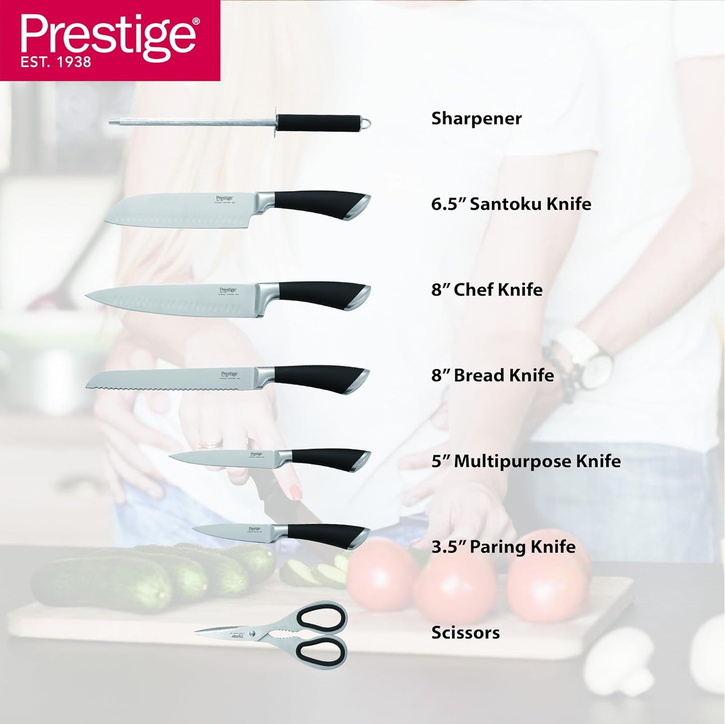 Kitchen Knife Set with Acrylic Knife Stand | Premium Kitchen Set
