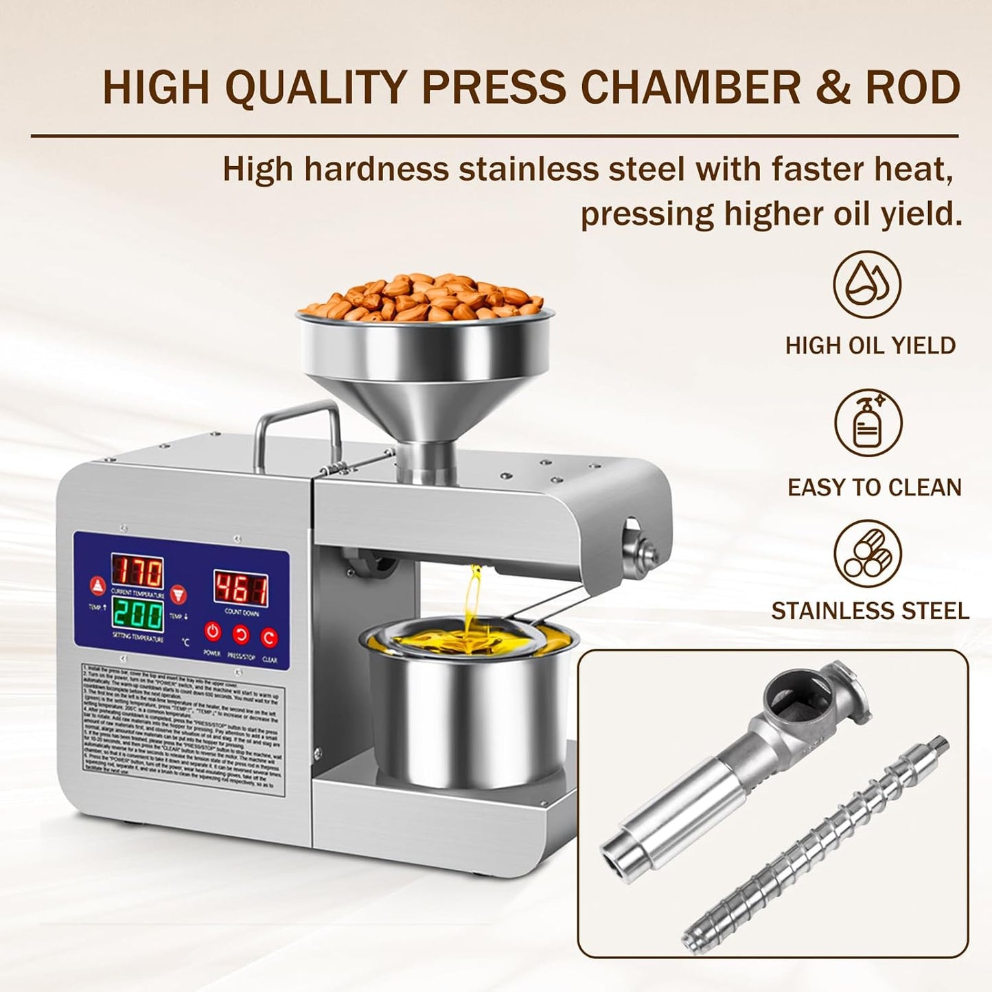 Electric Family/Commercial Healthy Extractor Oil Press Machine