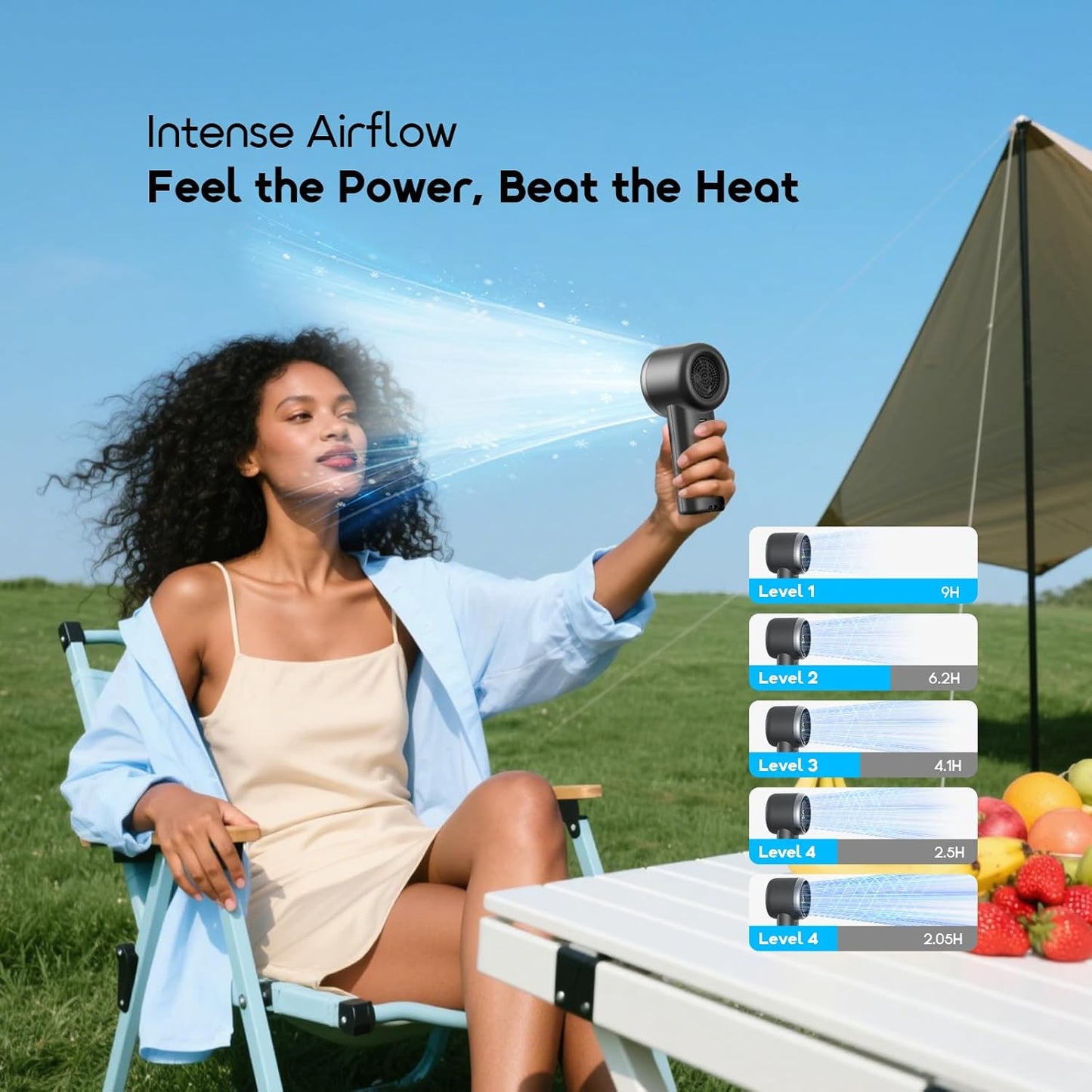 Oraimo Portable Handheld Fan,5 Gear Wind Hand Fan with long working time