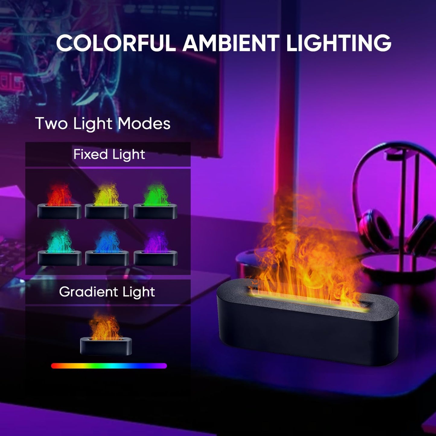 Essential Oil Diffuser, Fireplace Fire Flame Aromatherapy Diffuser