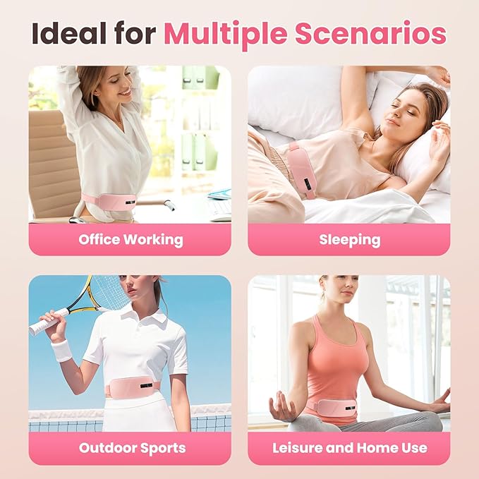 Portable Heating Pad, Period Heat Belt with 3 Temperature Adjustable