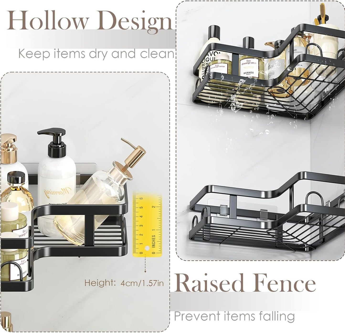 Bathroom / Spice Rack Shower  5pack Shelf for Bathroom, Kitchen Organiser Storage (Very durable)
