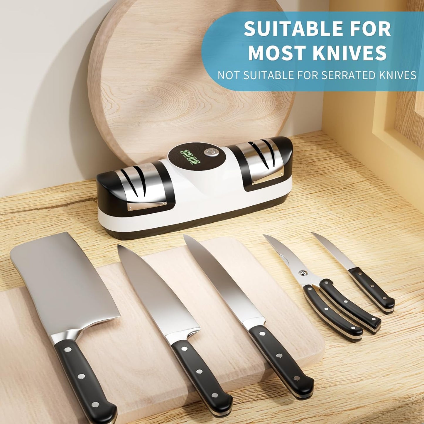 Electric Knife Sharpener, Knife Sharpener Professional + Free lighter