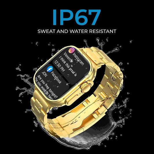Gold Ultra Smart Watch with High Resolution, 2.19" Display