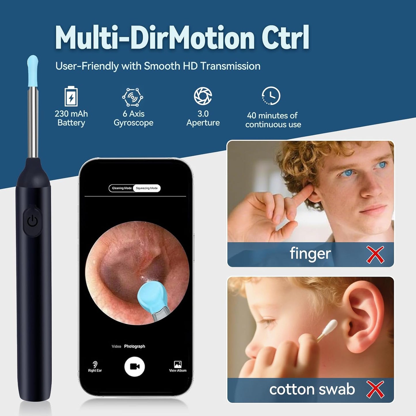 Earwax Remover Tool with 7 Pcs Set IOS/Android