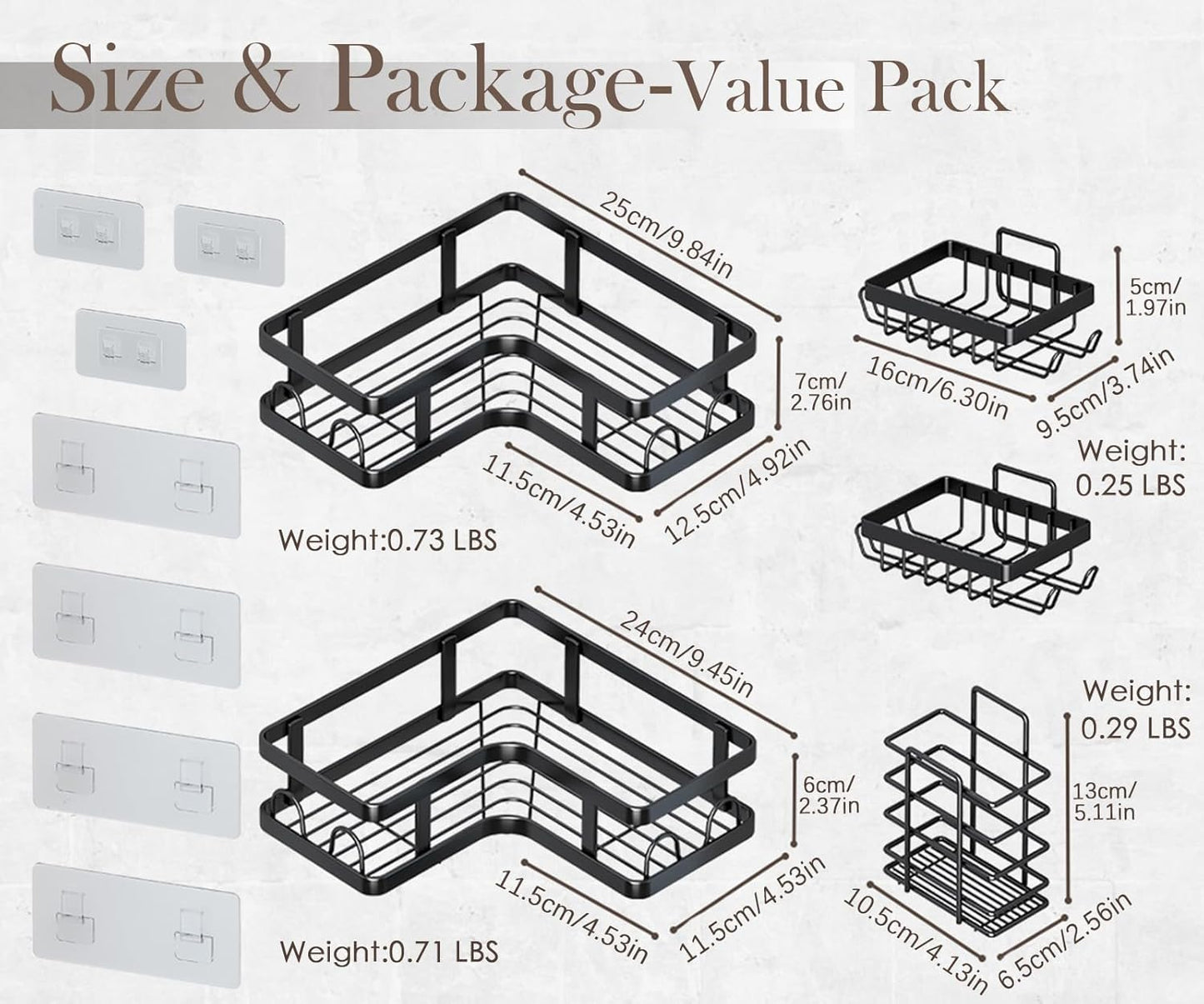 Bathroom / Spice Rack Shower  5pack Shelf for Bathroom, Kitchen Organiser Storage (Very durable)