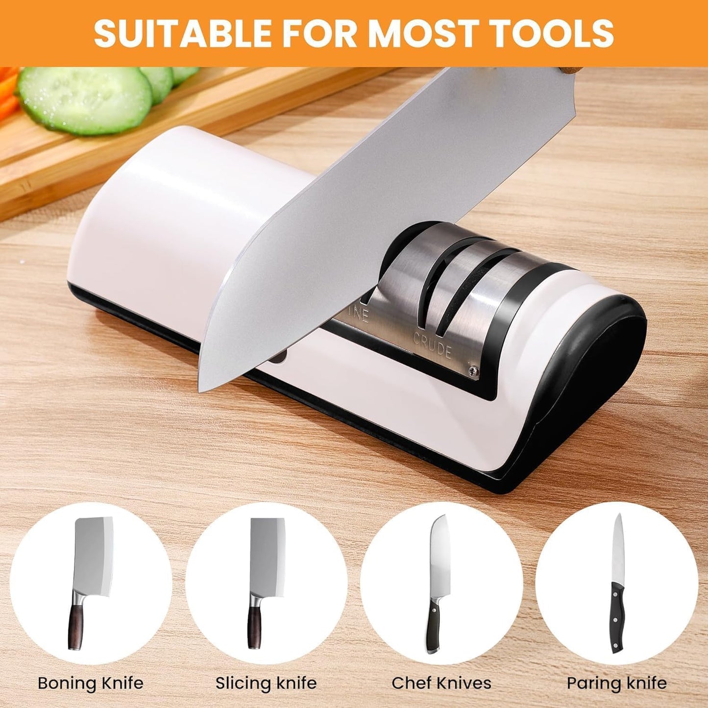 Electric Knife Sharpener, Knife Sharpener Professional 2-Stage Black