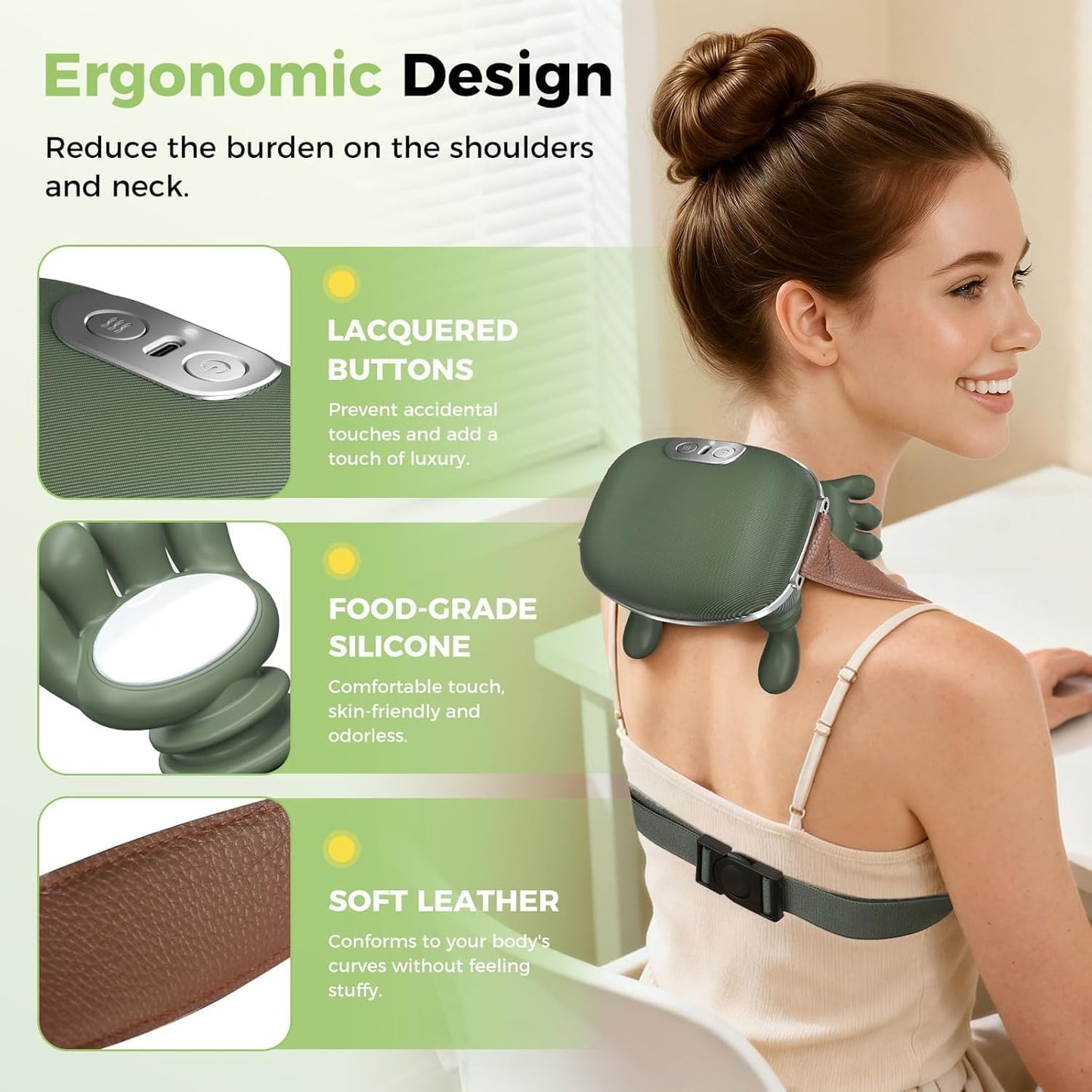 Neck Massager with Heat, Bionic Shiatsu Neck and Back Shoulder