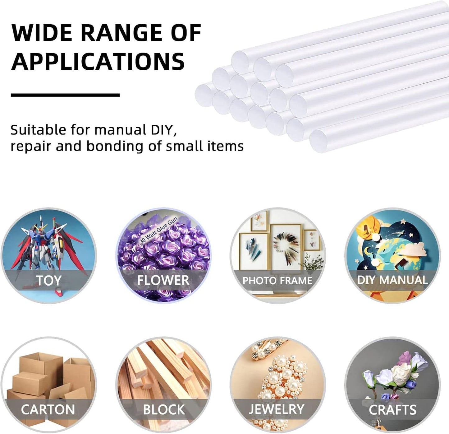 Hot Glue Gun, 90sec Fast Heat Mini Gun for Crafting, 30pcs Sticks, 150cm Power Cord