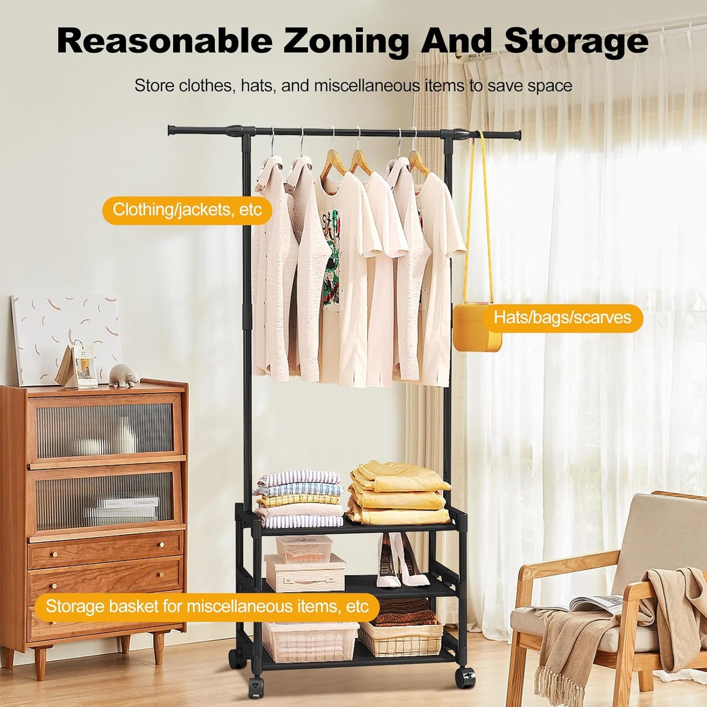 Storage Clothing Rack Jacket Hat Metal Hanger With Multi-Layer Rack