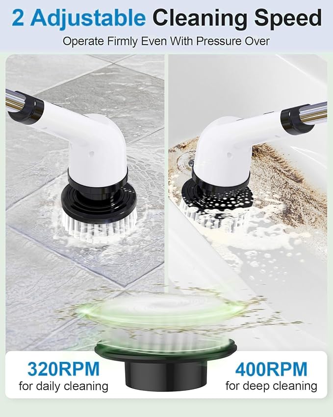 9 in 1 Cordless Electric Spin Scrubber - Cleaning Brush for Home