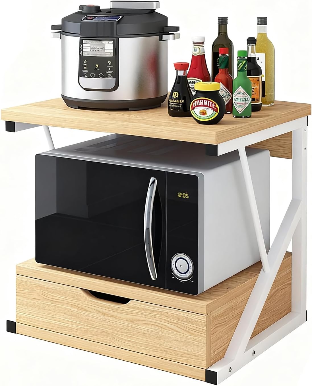 2-Tier Microwave Oven Shelf Stand Rack