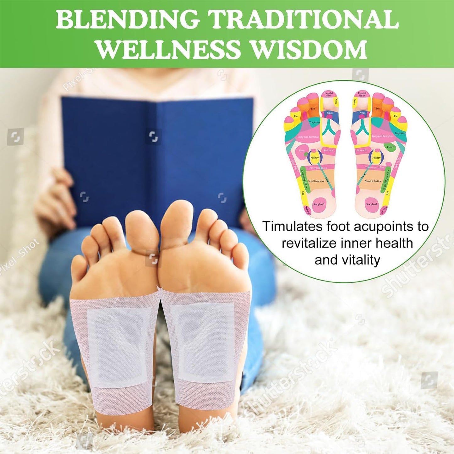 30 Pieces Detox Foot Plasters, Natural Active Ingredients Detox