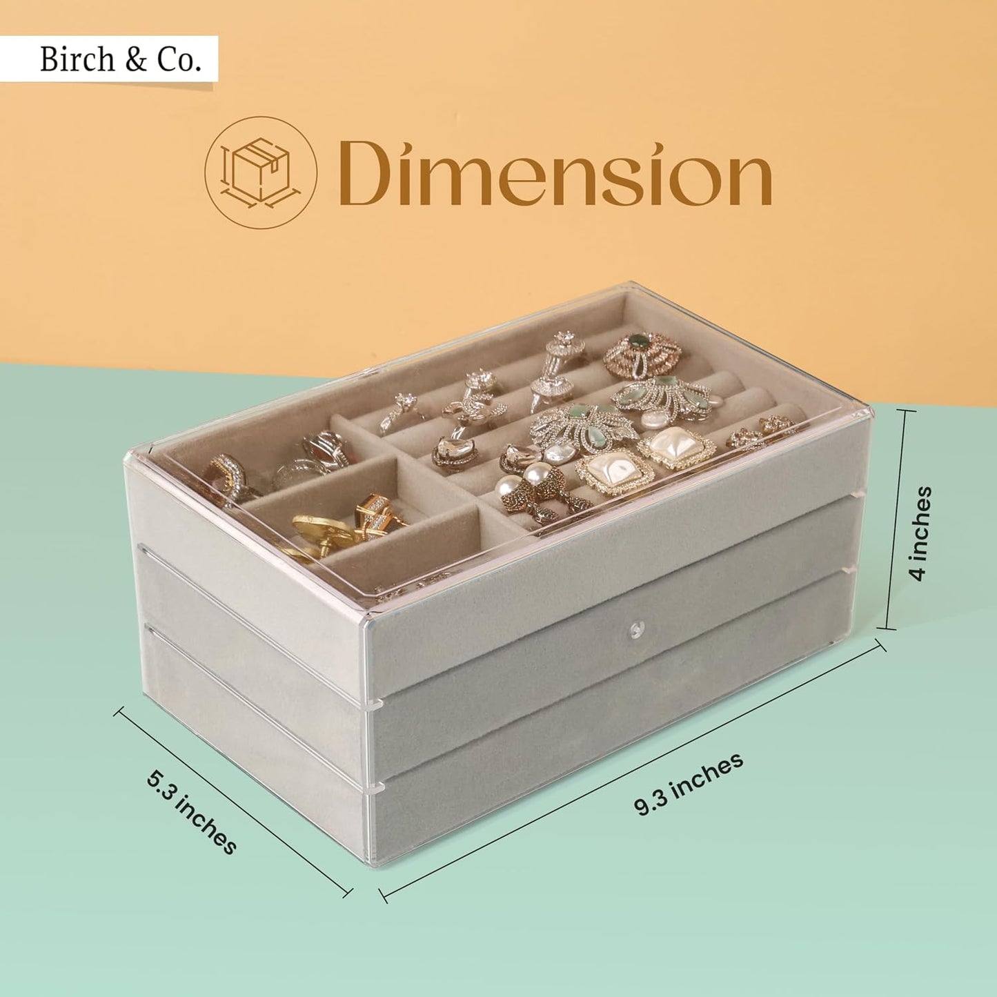 Jewellery Box - 3 Layer Jewellery Organizer Storage Box