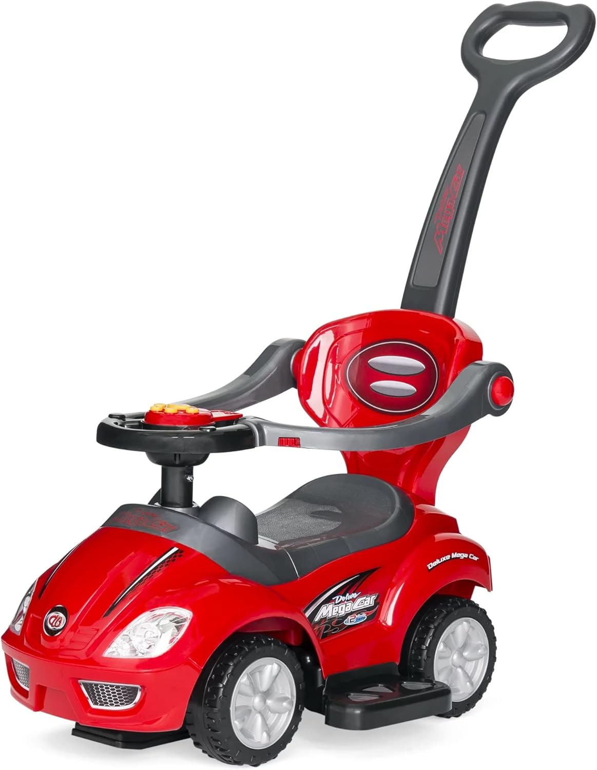 3-in-1 Kids Push and Pedal Toddler Ride Remote , Rechargeable  On Push Car Stroller with Push Handle
