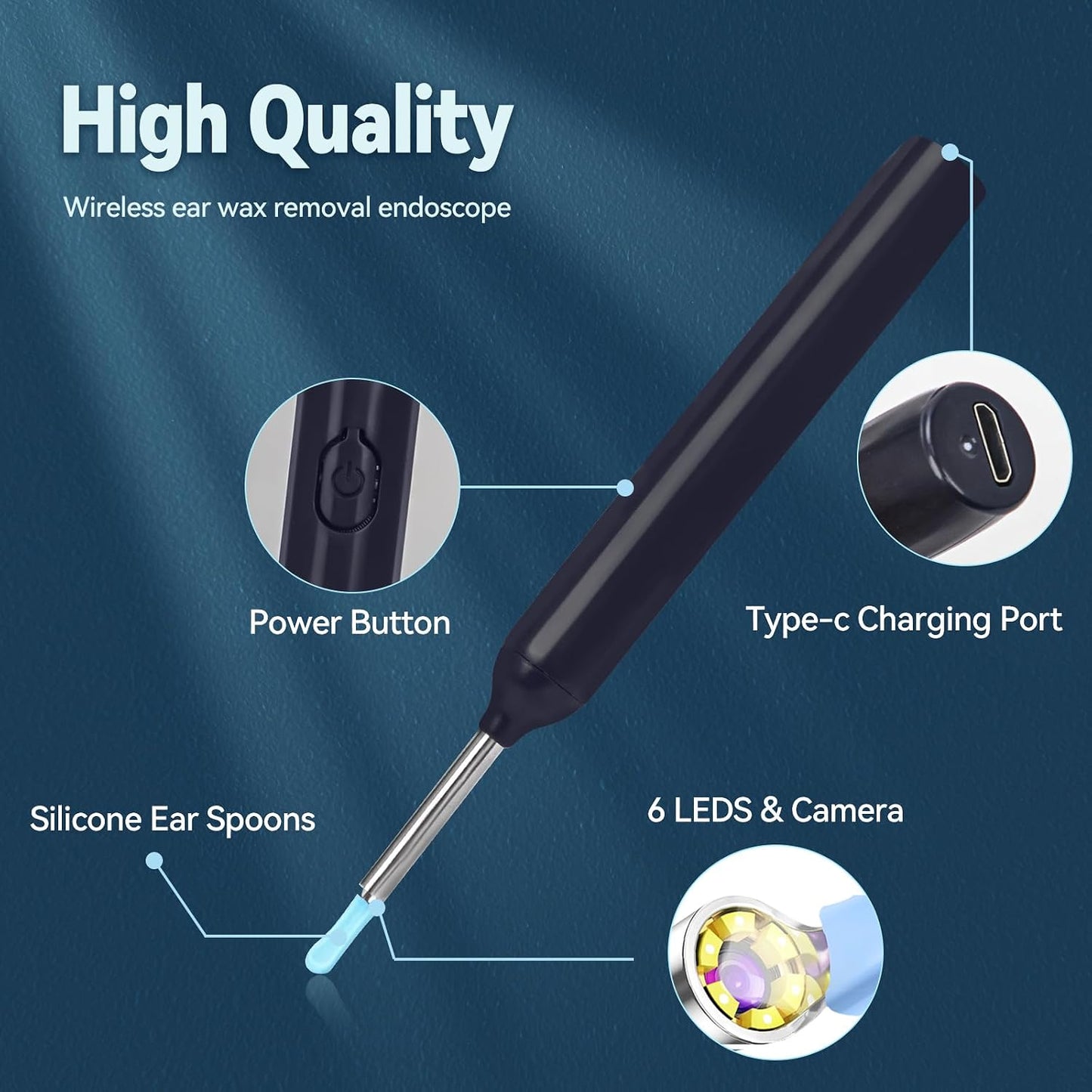Earwax Remover Tool with 7 Pcs Set IOS/Android