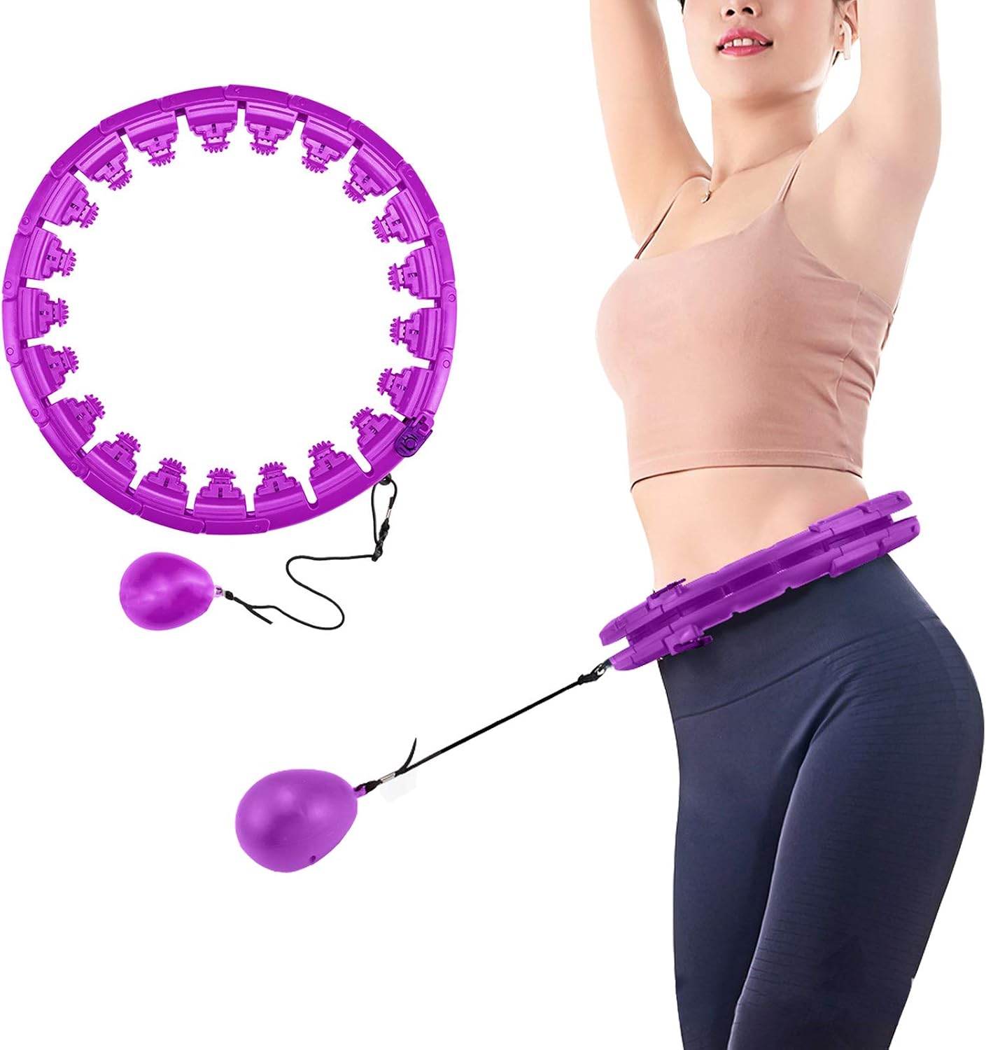 Weighted Hula Hoop for Adults and Kids, Adjustable Size