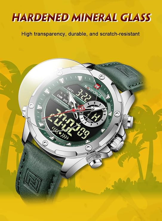NAVIFORCE Men's Military Digital Watches Japanese Quartz Movement Analog
