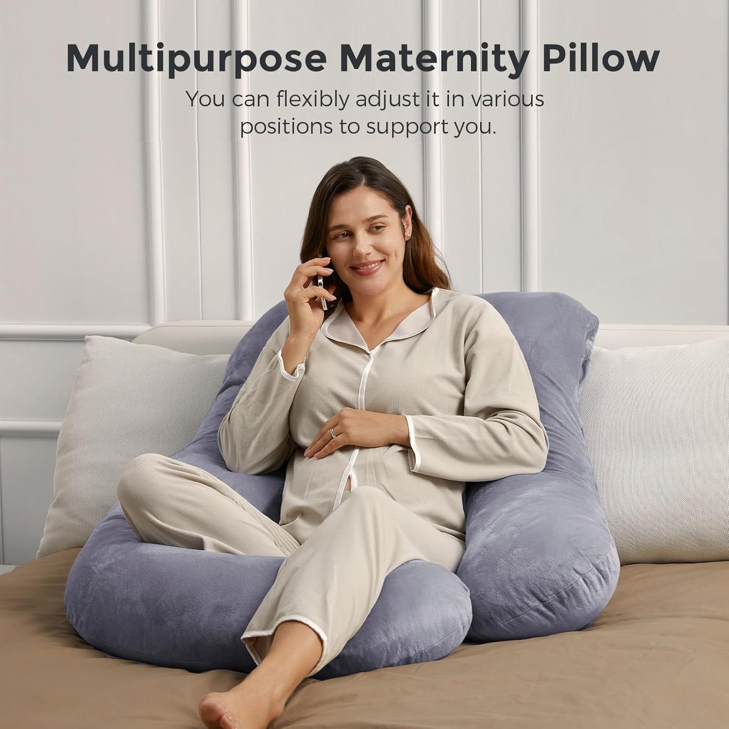 Pregnancy Pillows, U Shaped Full Body Maternity Pillow with Removable Cover