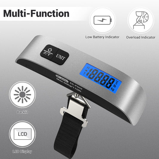 Digital Travel Luggage Scale, Max Weight 50kg Luggage, Travel Gear for Accurate Baggage Weight Measurement, Portable Suitcase Scale