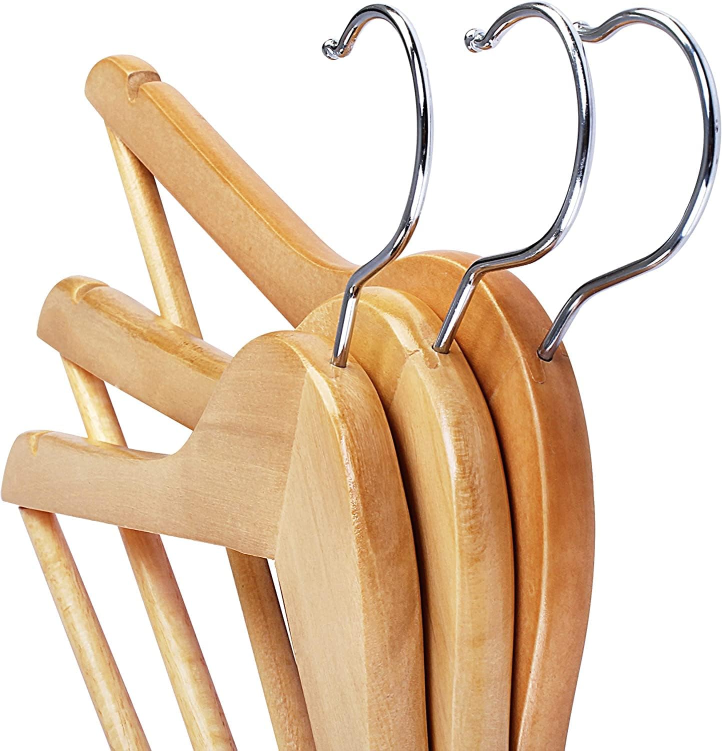 Non-Slip Wooden Suit Hangers for Clothes, Dresses, and Coats (Ver Durable)
