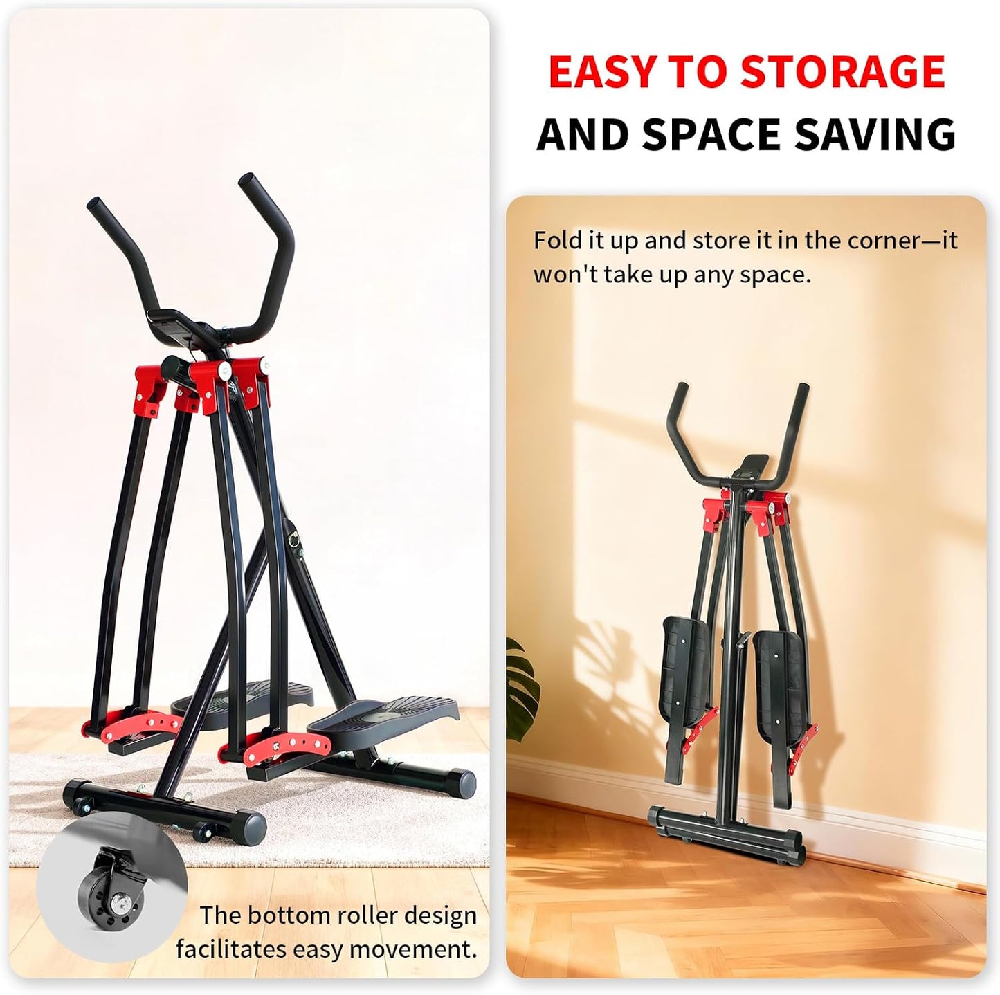 Air Walker Exercise Machine, HOWHAI Space Walker Elliptical Training for Home Gym,