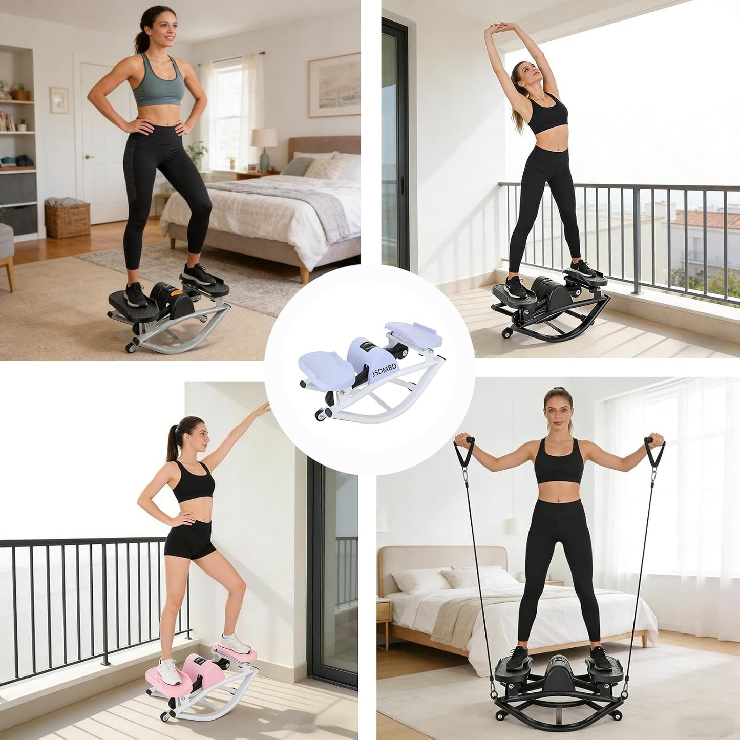Rock Stepper Step Side-to-Side Lateral Rocking Fitness Stepper with Digital Monitor