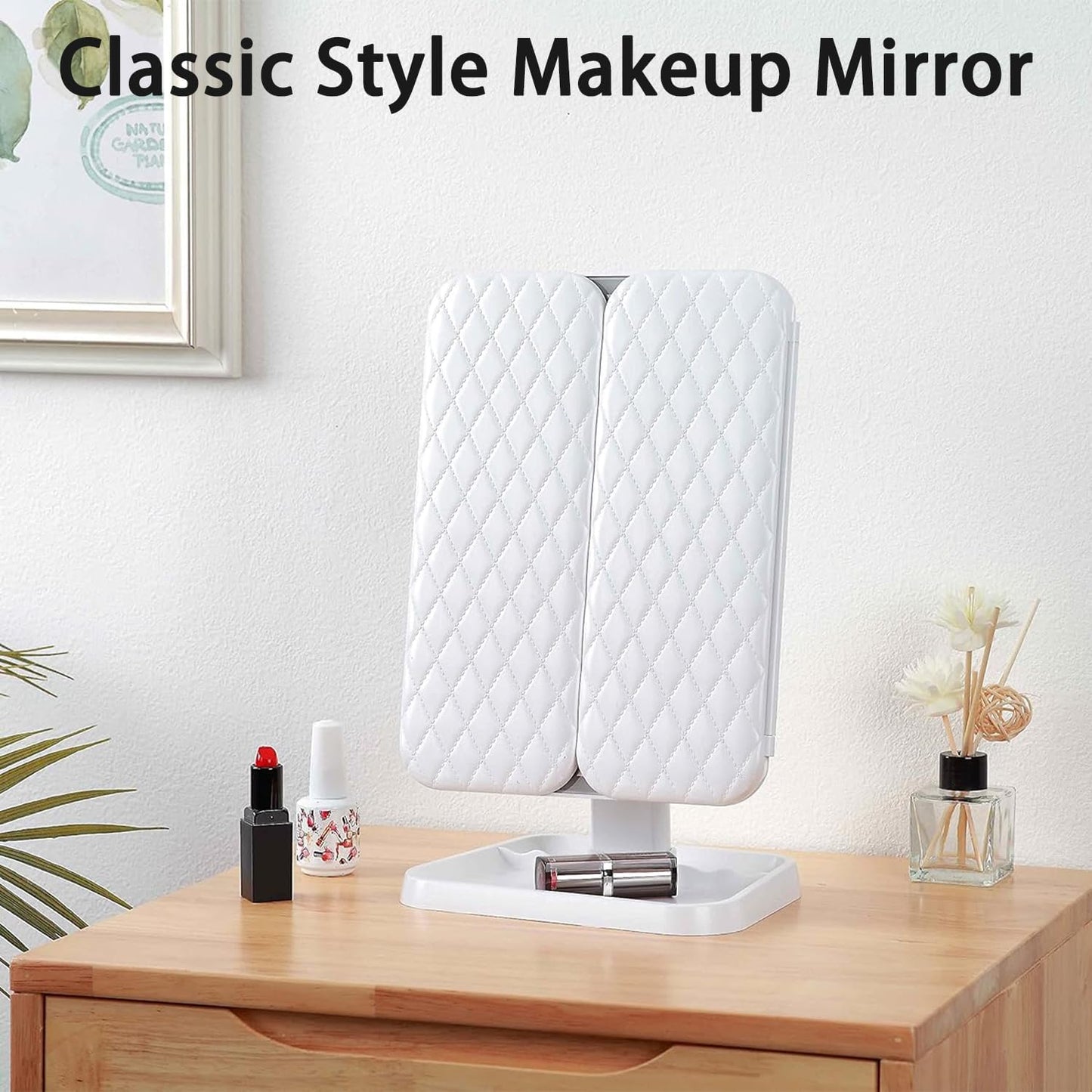 Portable 3 LED Makeup folding Cosmetic Mirror (Rechargeable)