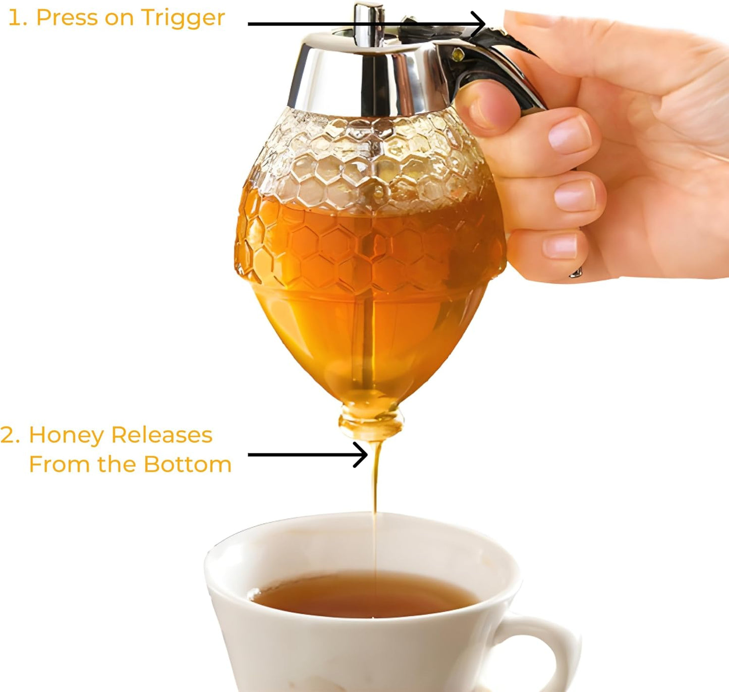 Honey dispenser Glass No Drip Syrup Sugar Container