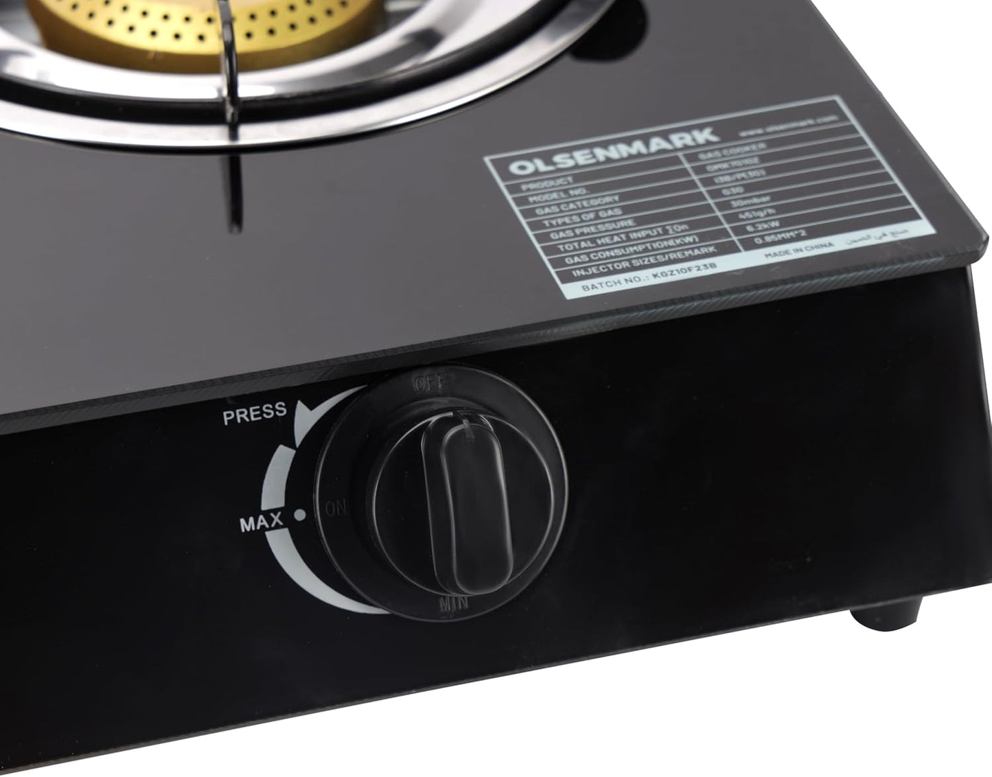 Gas Cooker Tempered Glass Top Panel, Double Burner with Blue Flame