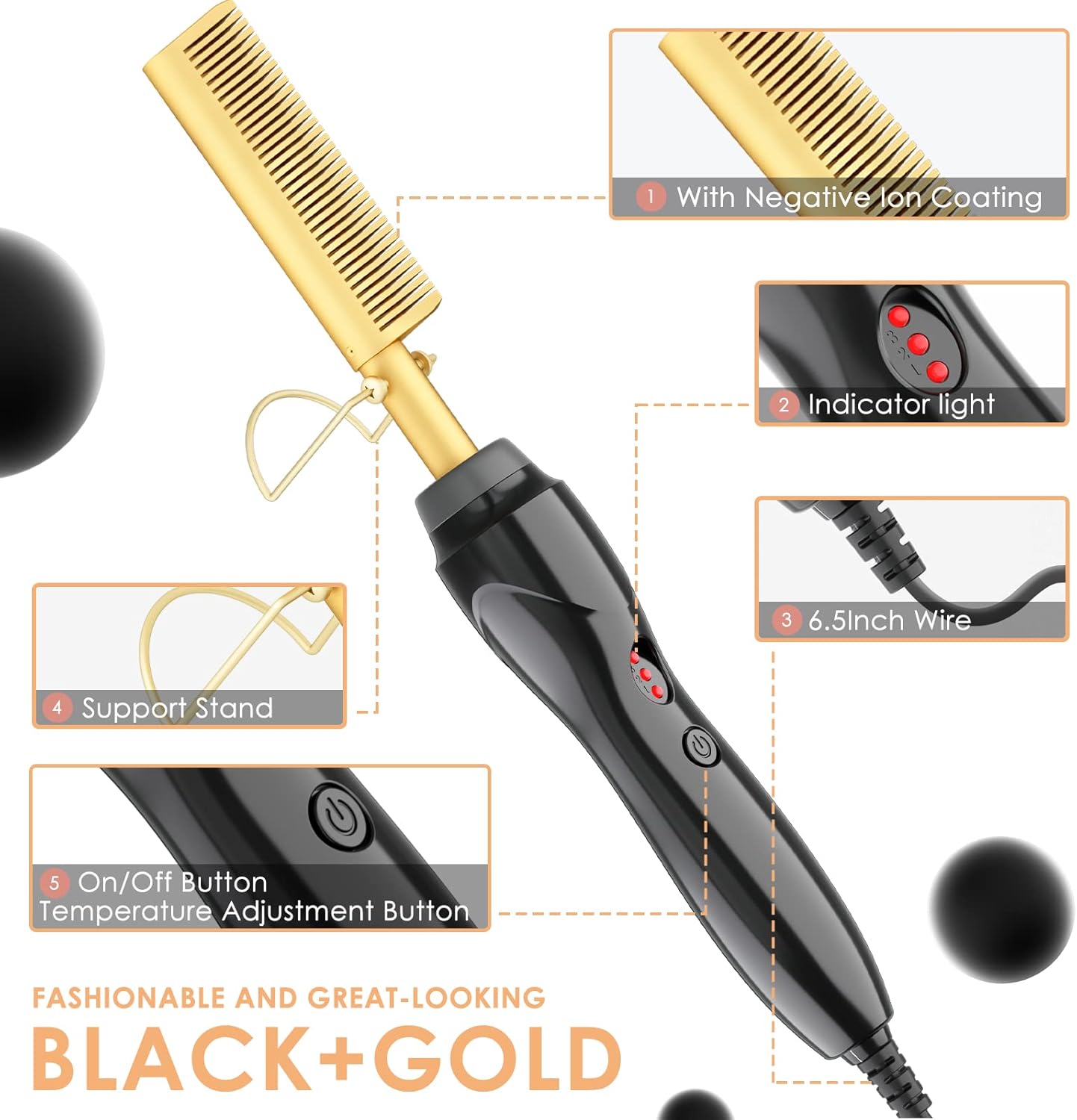 Hot Comb, Electric Hot Comb, Professional High Heat