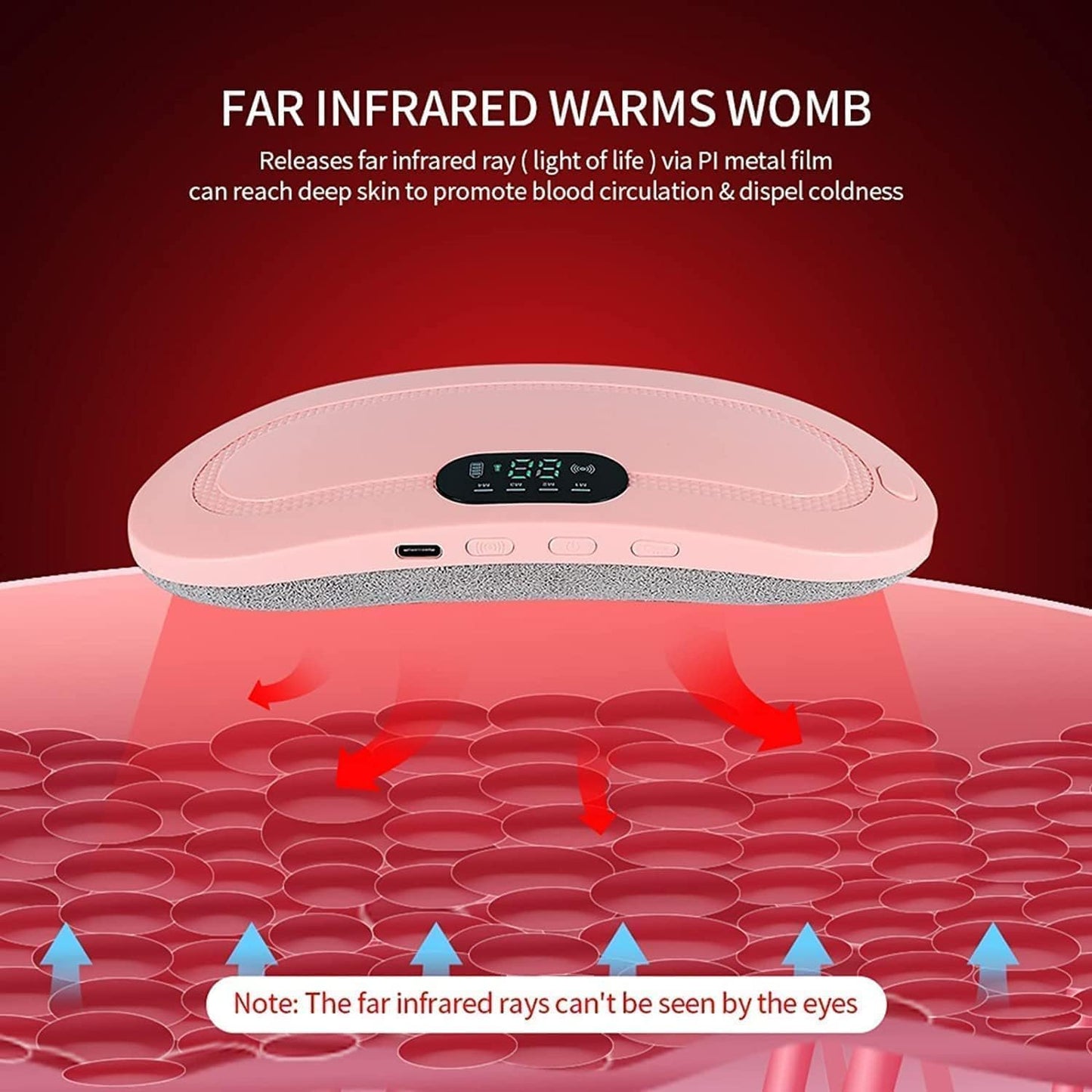 Portable Heating Pad, Period Heat Belt with 3 Temperature Adjustable