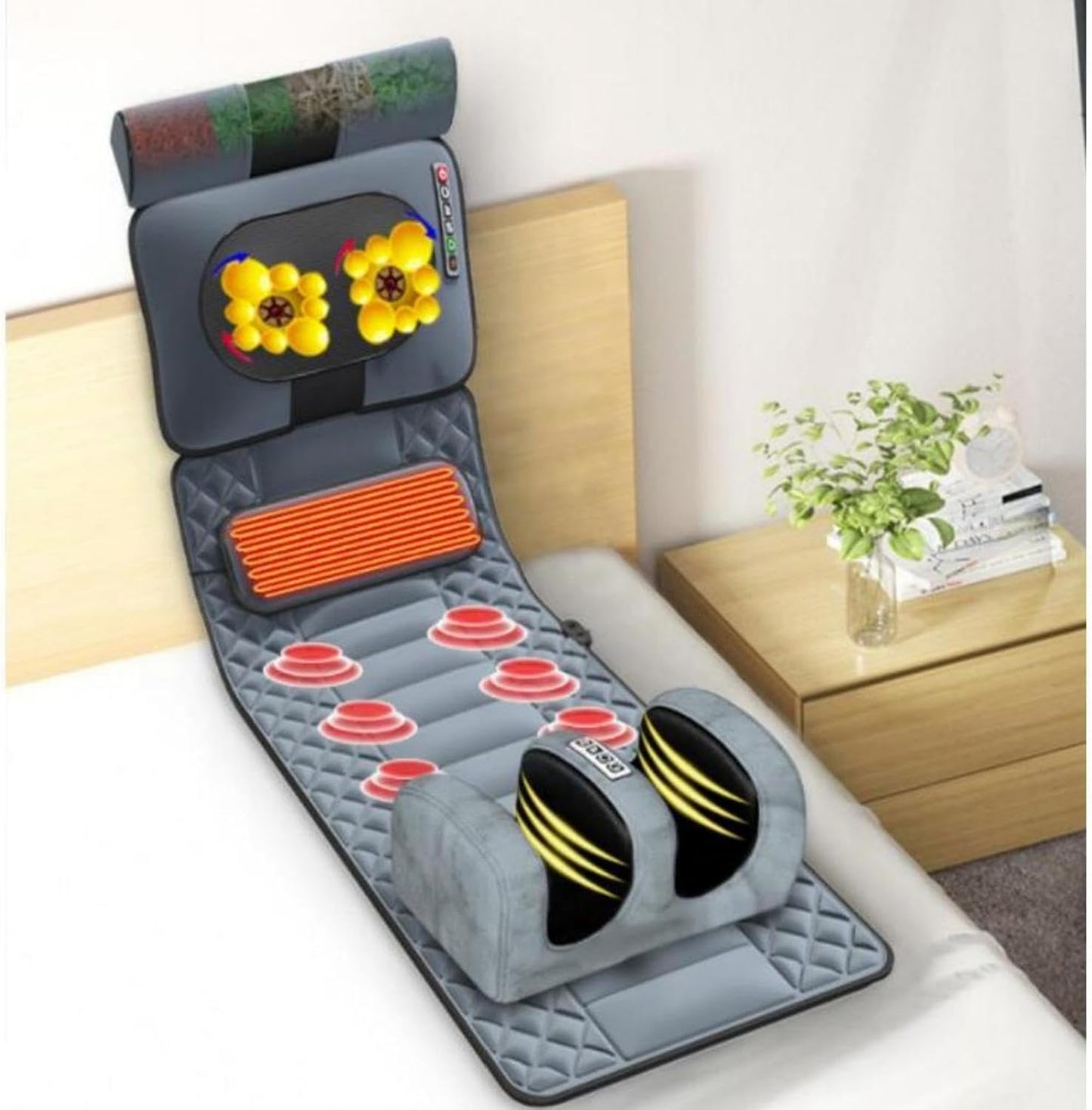 Full Body Massage Mat with Heat Massage Chair pad, Neck Foot Massager , shiatsu