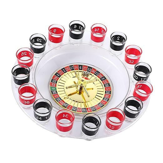 Roulette Drinking Game Wheel Adult 16 Cups for Gathering Birthday Party