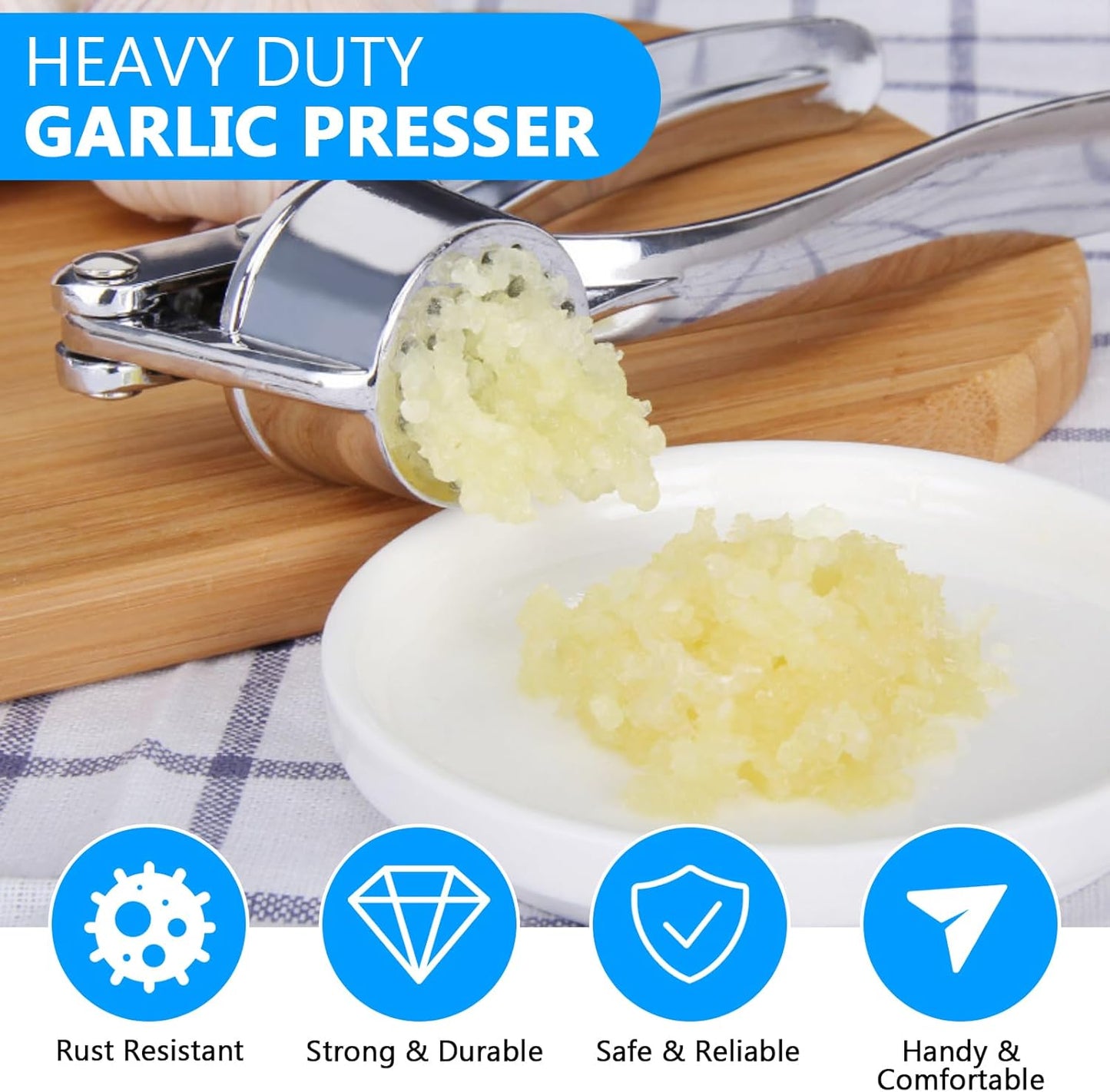 Stainless Steel Multi-Functional Manual Garlic Crusher Presser Portable
