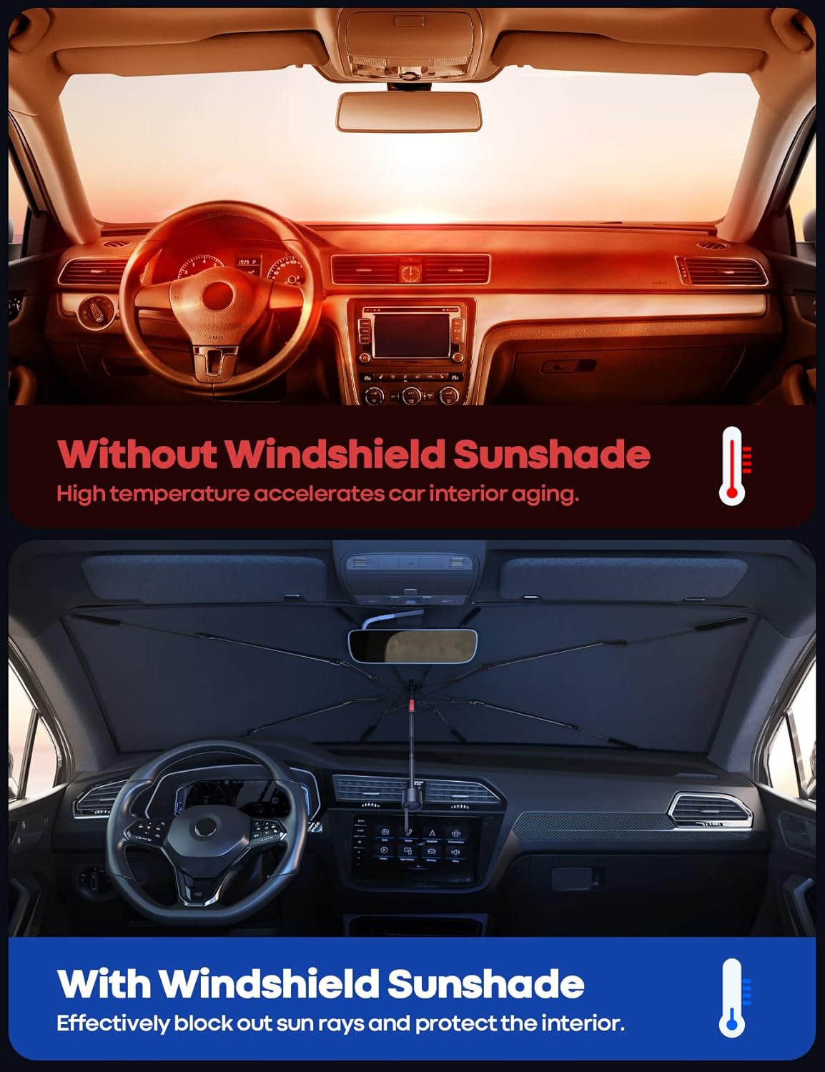 Car Umbrella WindScreen Cover, safety interior (Very durable and portable)