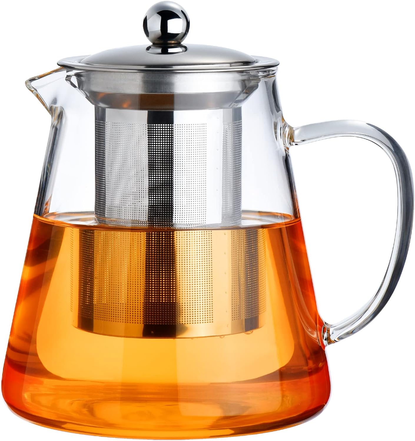 Glass Herbal Tea Pot with Stainless Steel Filter 750mls / 1000mls