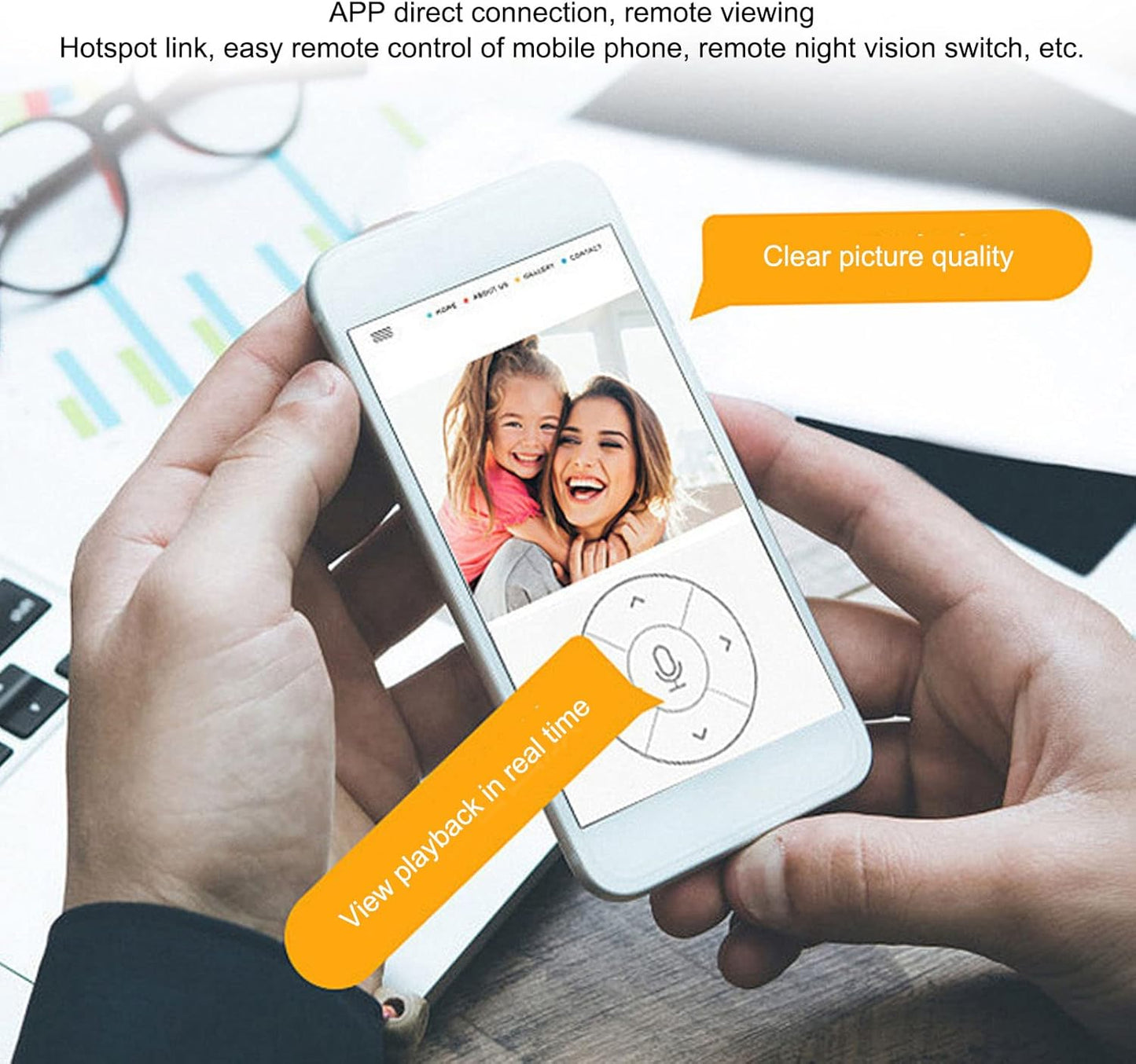 Mini WiFi Hidden Cameras,Wireless Spy Cameras with Video Live Feed / baby Nanny cam