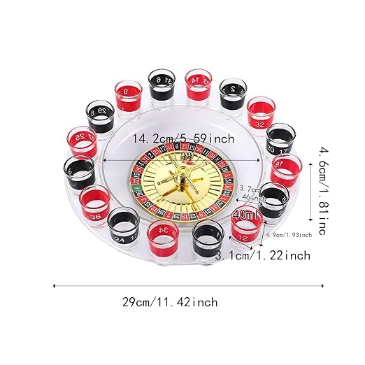 Roulette Drinking Game Wheel Adult 16 Cups for Gathering Birthday Party