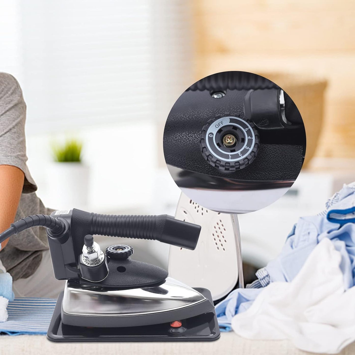 Professional Steam Iron, 110V 1200W Industrial Electric Steam Iron Gravity Feed Iron