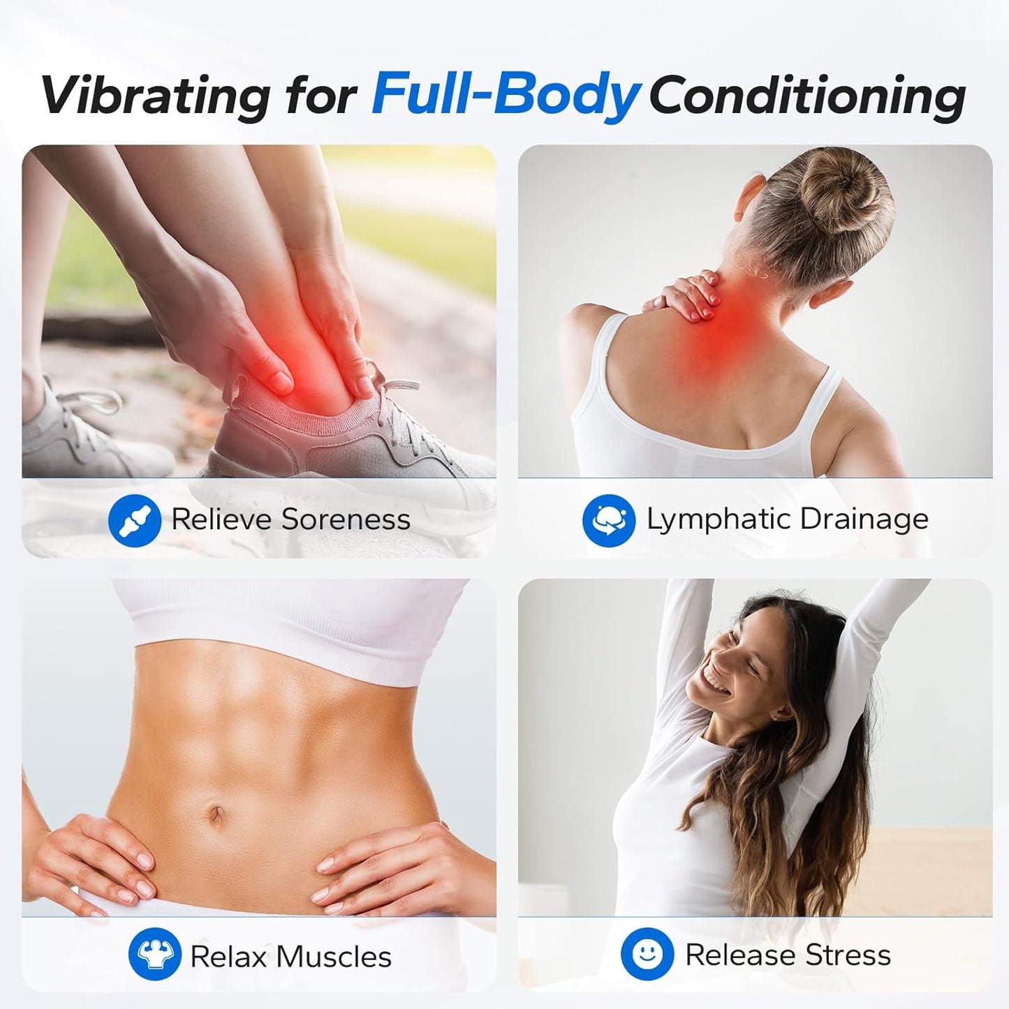 MERACH Vibration Plate Exercise Machine, Whole Body Exercise & Fitness Equipment, Bluetooth and Silicone Pedal, Vibrating Plate Machine
