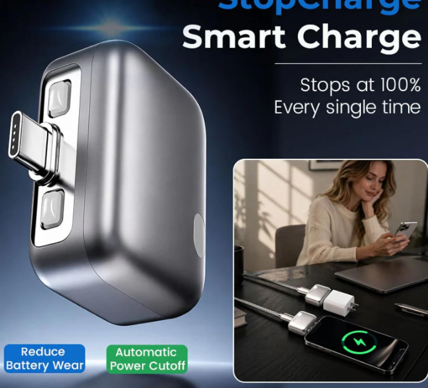 Smart Auto Stop Charging Adapter, Auto Disconnect Charger