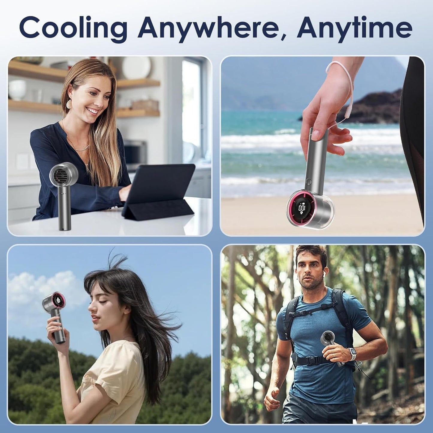 Portable Handheld Fan with Adjustable High Speed