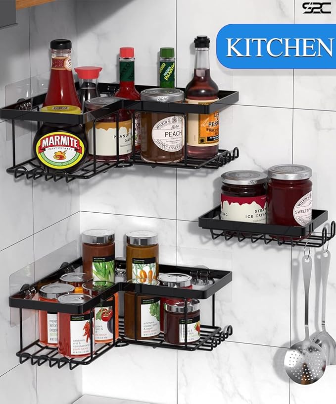 Bathroom / Spice Rack Shower  5pack Shelf for Bathroom, Kitchen Organiser Storage (Very durable)