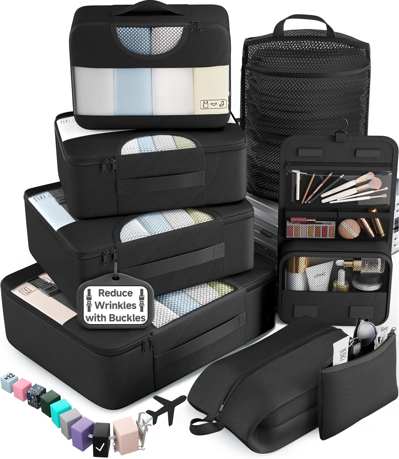 8 Set of packing cubes  Various Colored