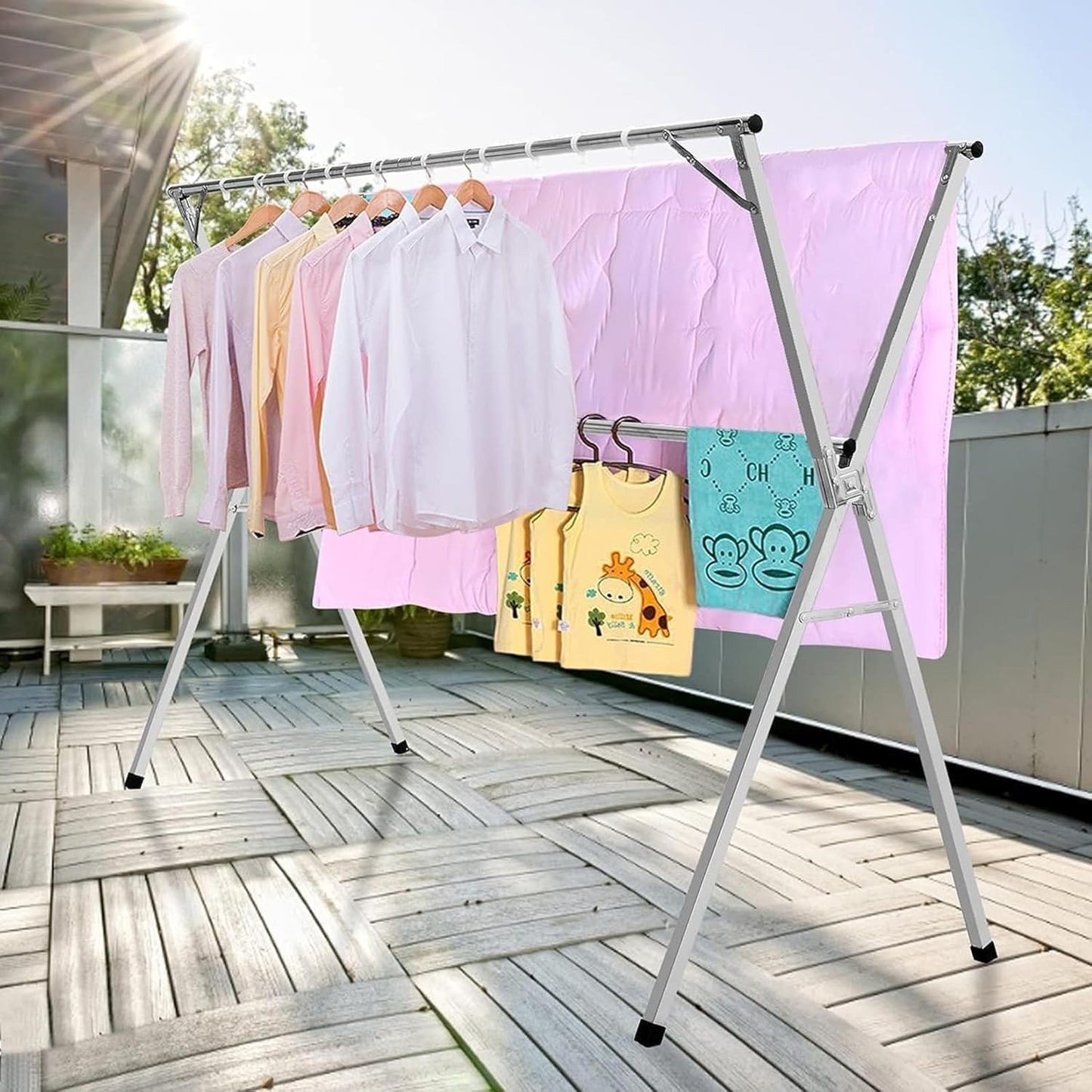 High end foldable Clothes Drying Rack 78 inches Heavy Duty  stainless steel